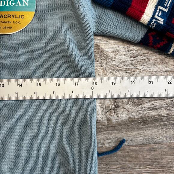 NWT Vintage 70s Kmart Womens Aztec L Abstract Bell Sleeve Cardigan Sweater - Picture 6 of 11